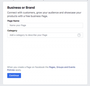 facebook business page step 2
