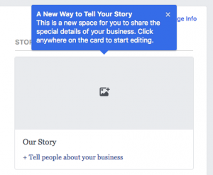 Add your story to Facebook business pages